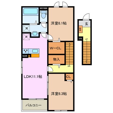 南四日市駅 徒歩8分 2階の物件間取画像